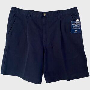 Vintage Big Dog Pleated Chino Shorts Navy Blue Cotton Twill Men's Size 38 New